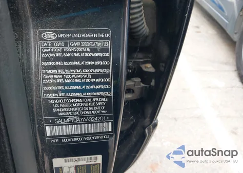 2010 Land Rover Range Rover Hse z USA, uszkodzony, nr VIN SALMF1D47AA324201